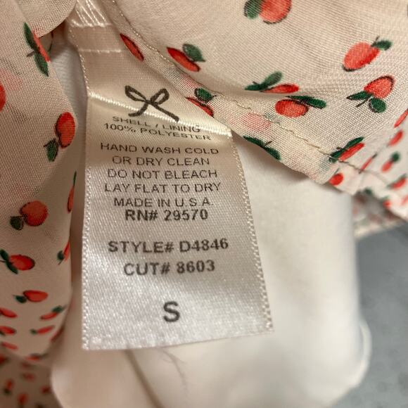 Everly Womens Small 3/4 Sleeve Dress Peach Print Cute Kidcore‎ Boutique - Picture 12 of 14